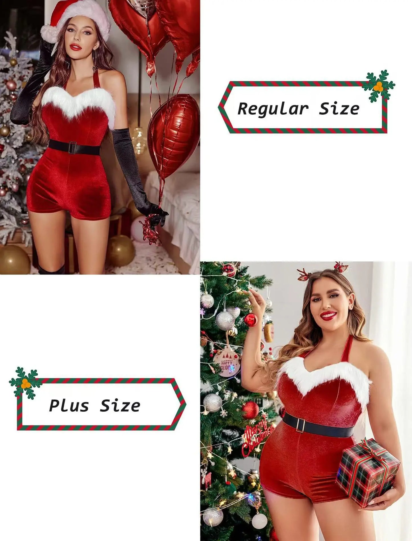 Vestido de terciopelo rojo, trajes de Navidad para mujer, uniforme de Papá Noel, Cosplay, lencería Sexy de Navidad, ropa interior, disfraz de Año Nuevo