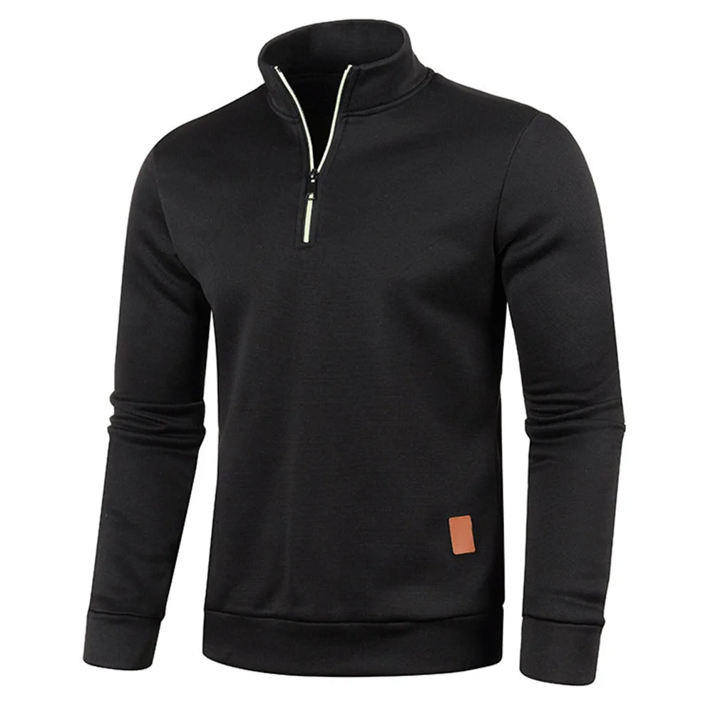 Sudadera para Hombre con Cremallera Media – Estilo Casual y Cálido