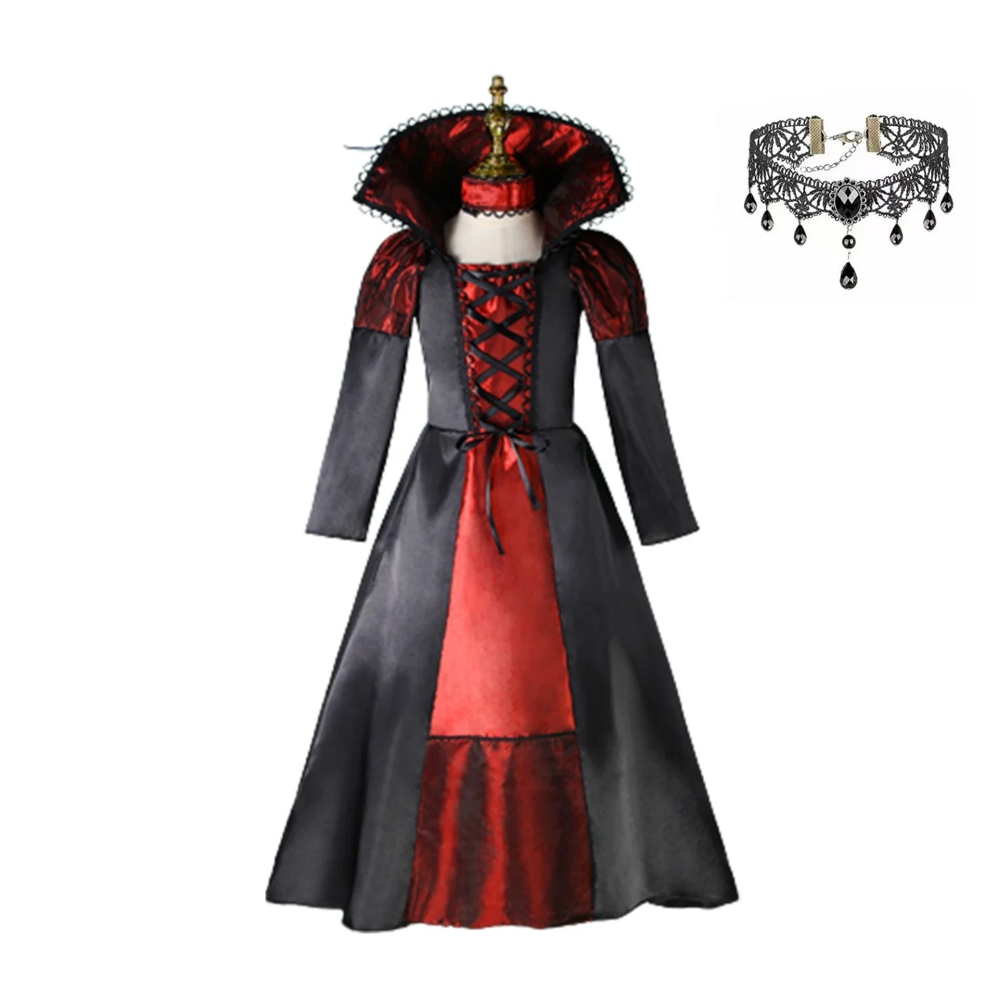 Disfraz de Vampira Infantil 2025 – Estilo Gótico con Tul Largo