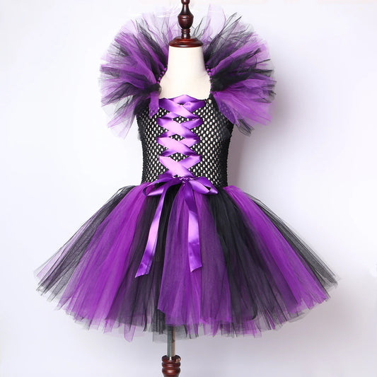 🧙‍♀️ Disfraz de Bruja para Niñas – Vestido de Tul con Sombrero