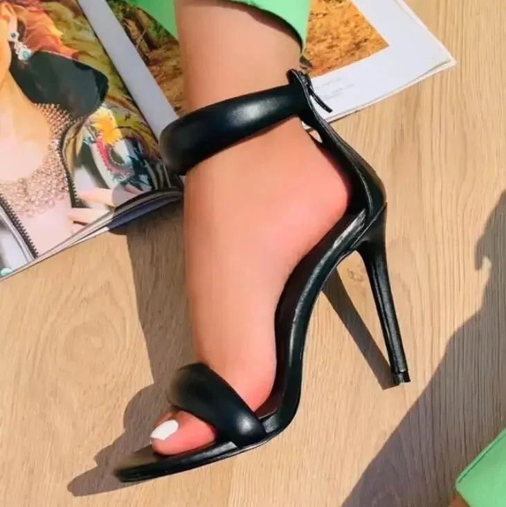 Sandalias de tacón alto fino para mujer, zapatos  boda dorados.