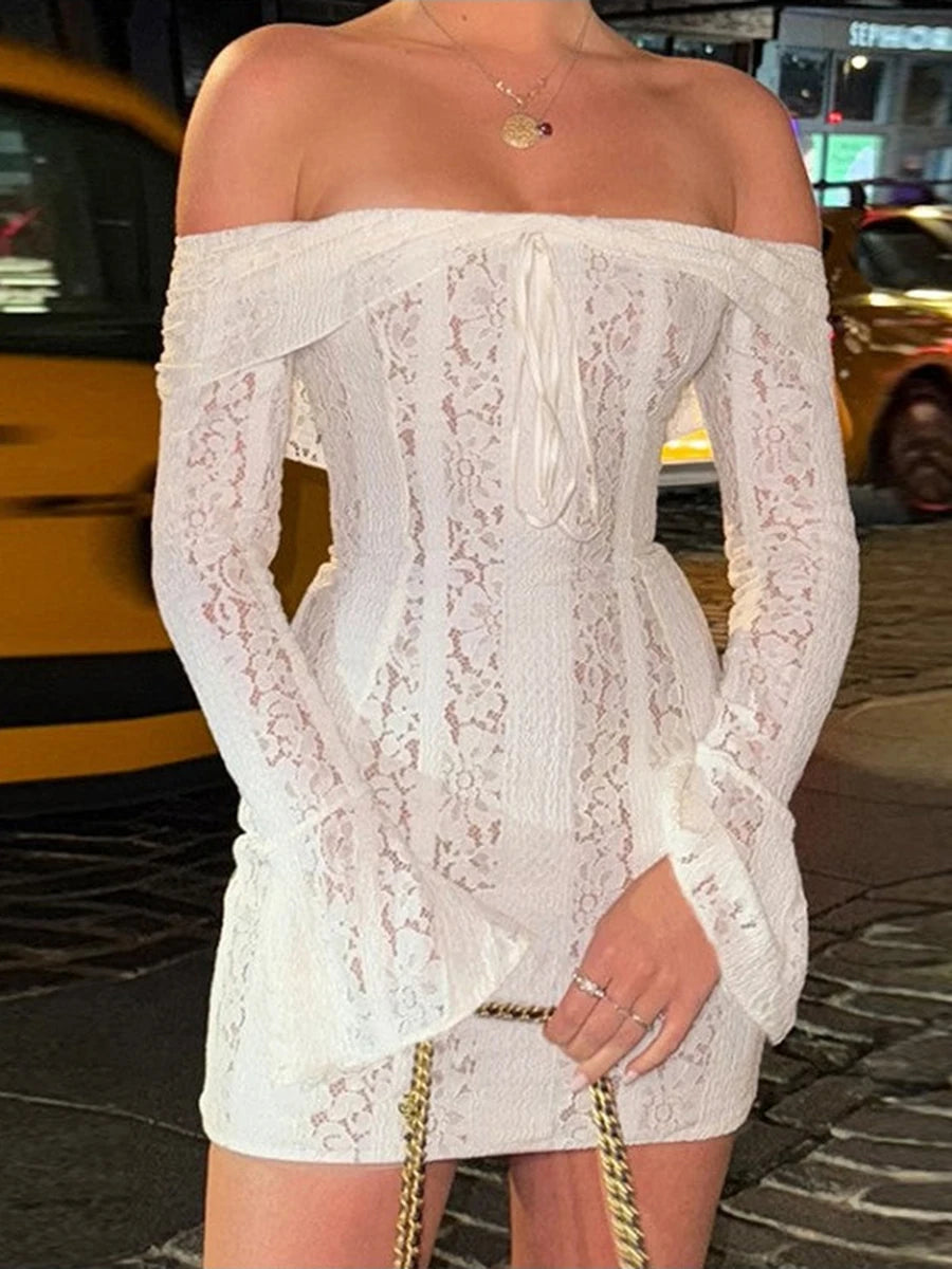 Vestido corto con manga larga