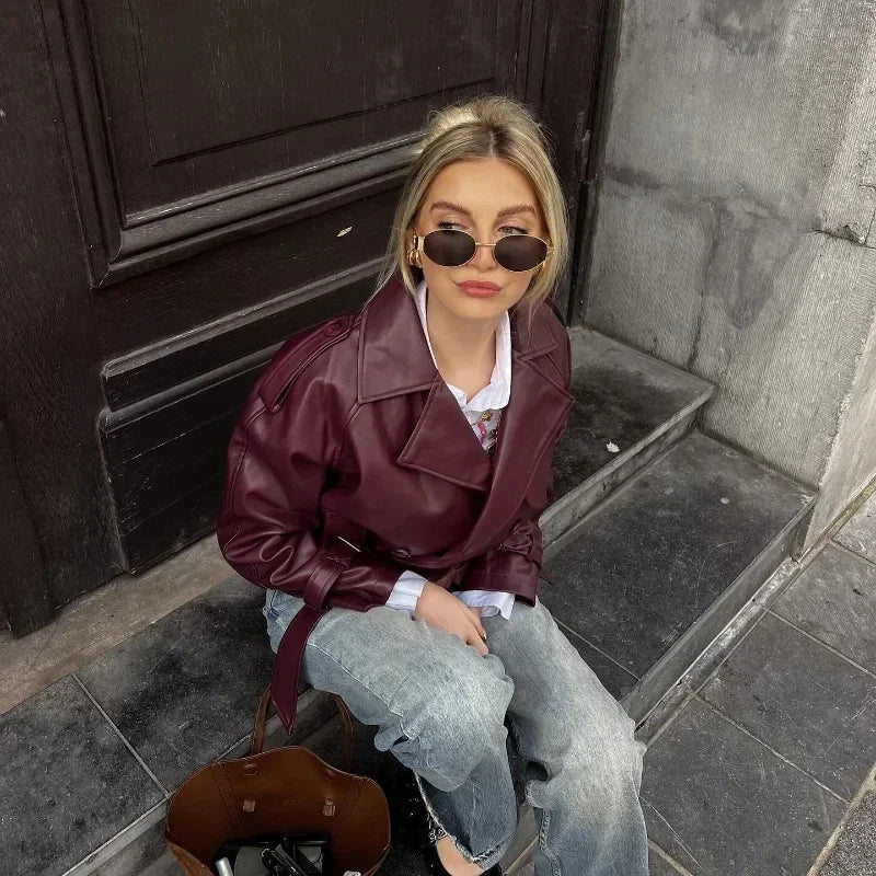 Chaqueta bomber de cuero