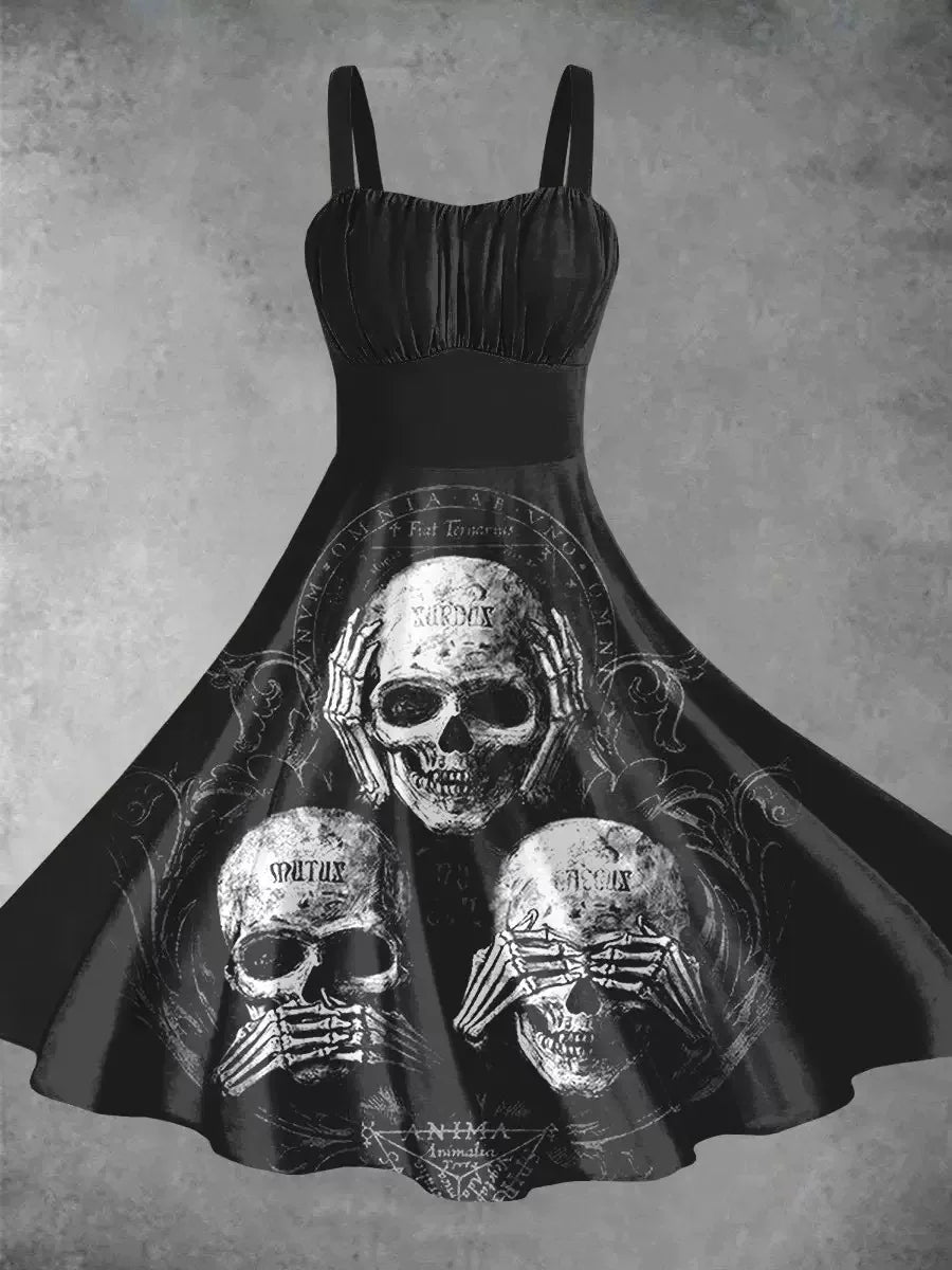 🩸 Vestido de Halloween para Mujer – Estilo Retro con Toque de Terror Divertido