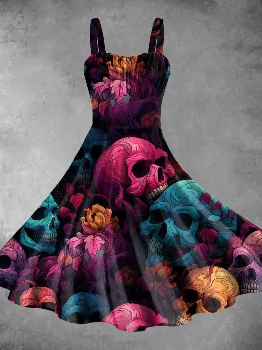 🩸 Vestido de Halloween para Mujer – Estilo Retro con Toque de Terror Divertido