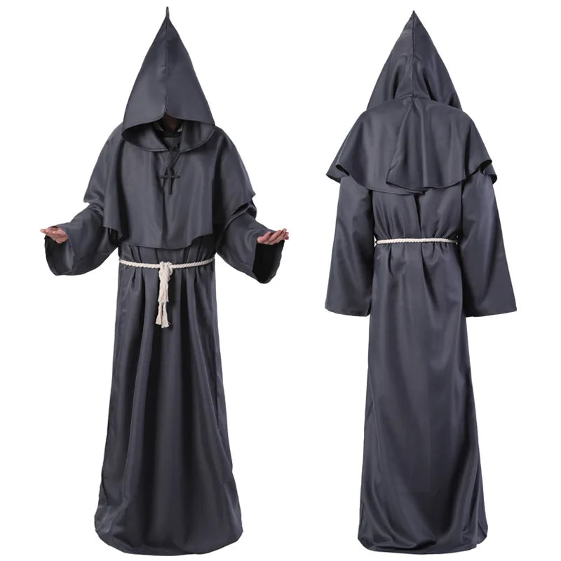 Halloween Medieval Monk Costume con capucha