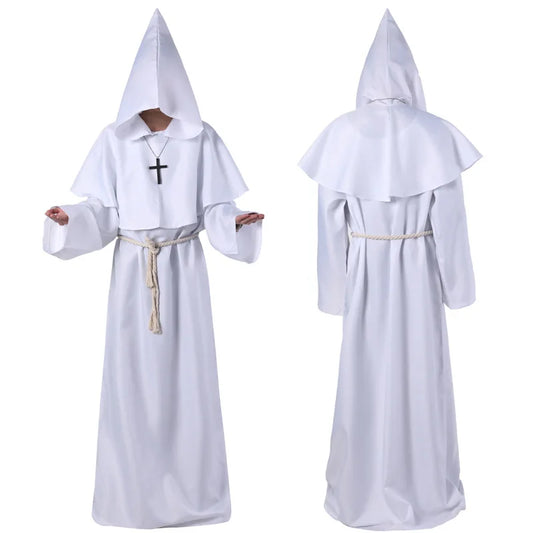 Halloween Medieval Monk Costume con capucha