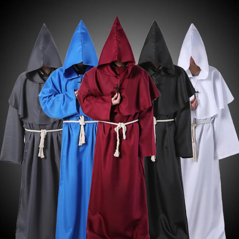 Halloween Medieval Monk Costume con capucha