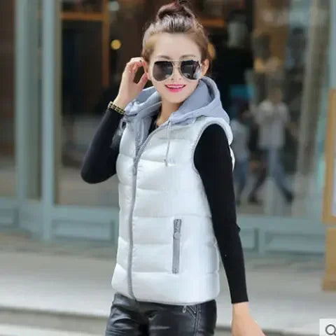 Chaleco Acolchado de Mujer con Capucha – Otoño/Invierno