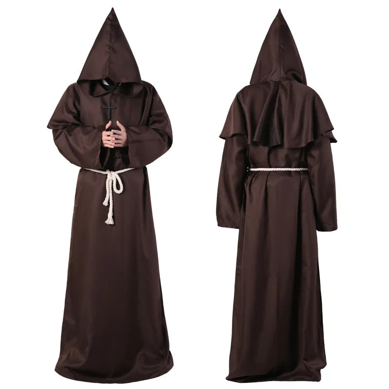 Halloween Medieval Monk Costume con capucha