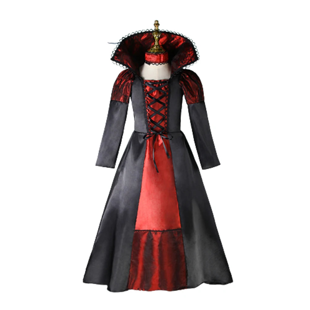 Disfraz de Vampira Infantil 2025 – Estilo Gótico con Tul Largo