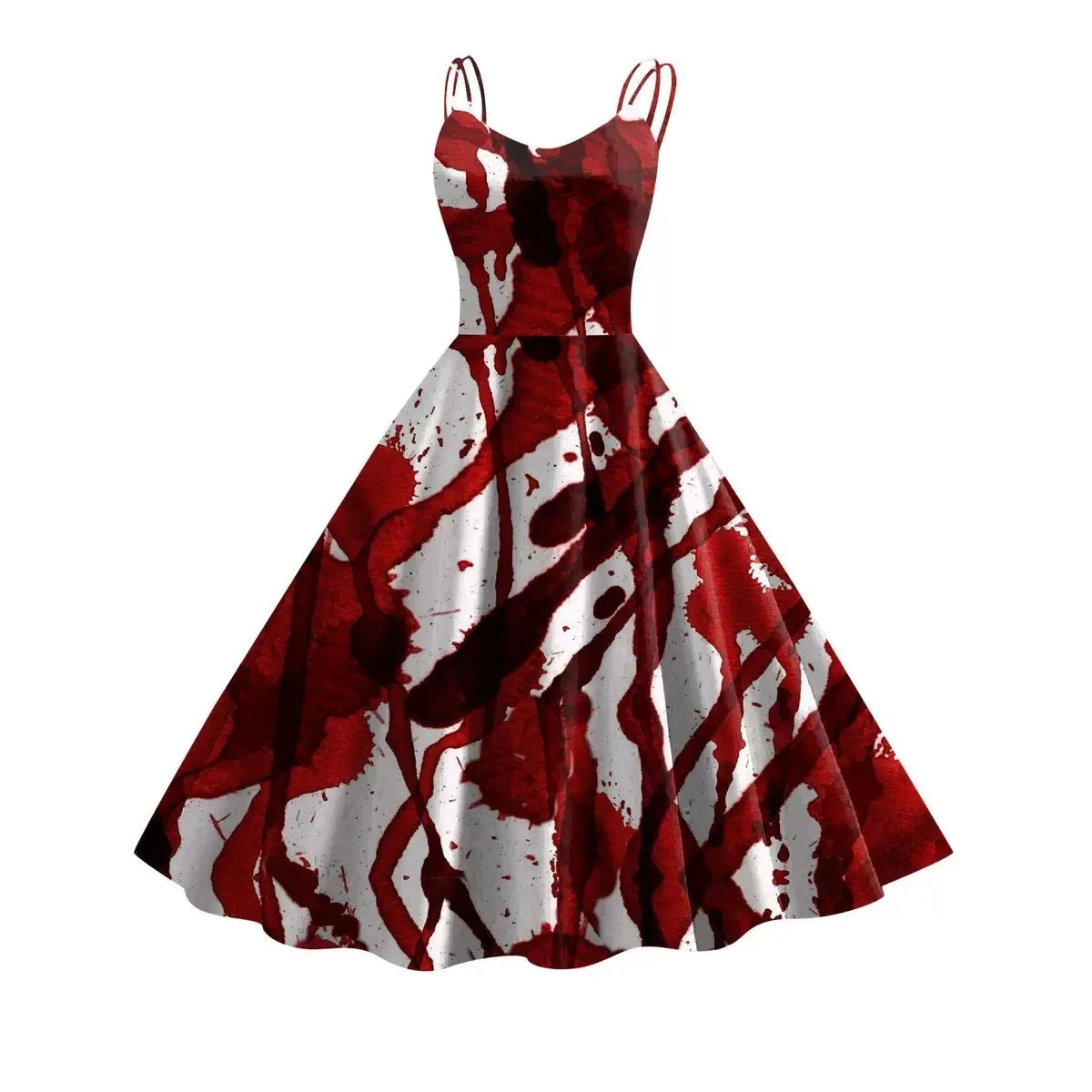 🩸 Vestido de Halloween para Mujer – Estilo Retro con Toque de Terror Divertido