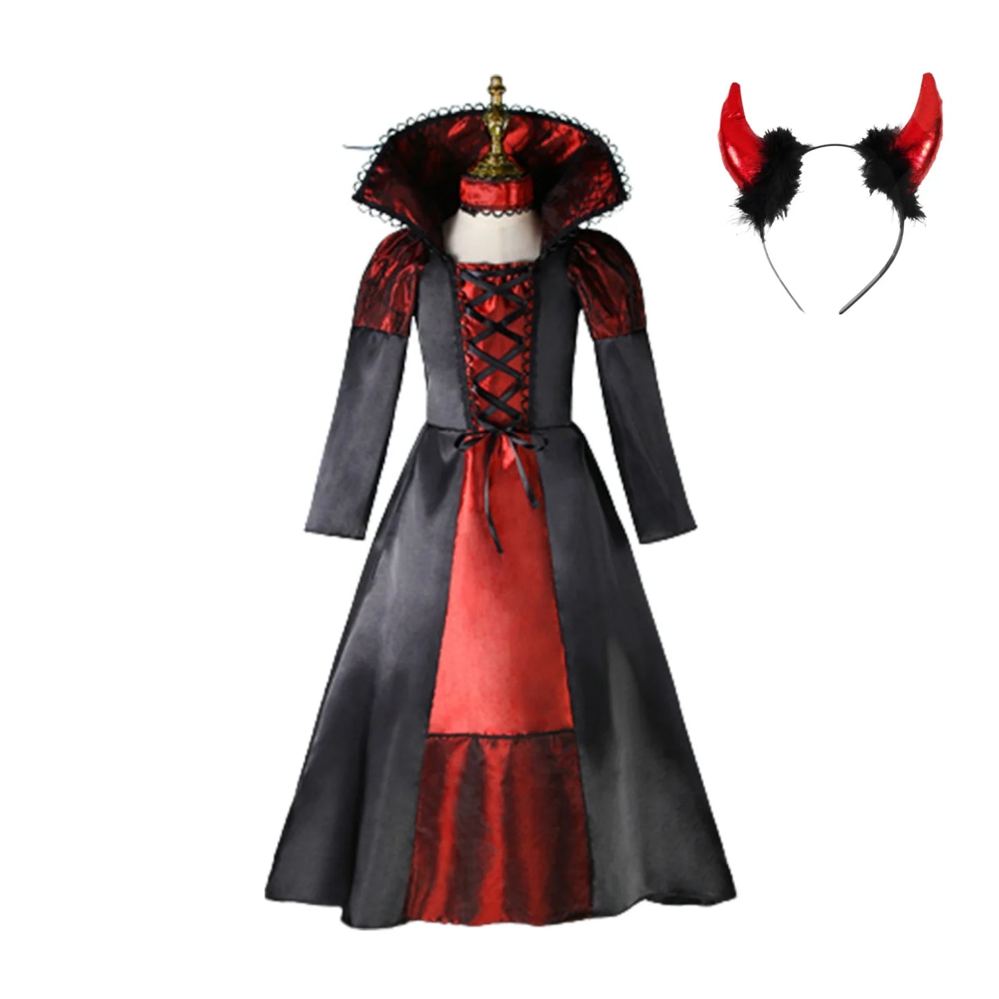 Disfraz de Vampira Infantil 2025 – Estilo Gótico con Tul Largo