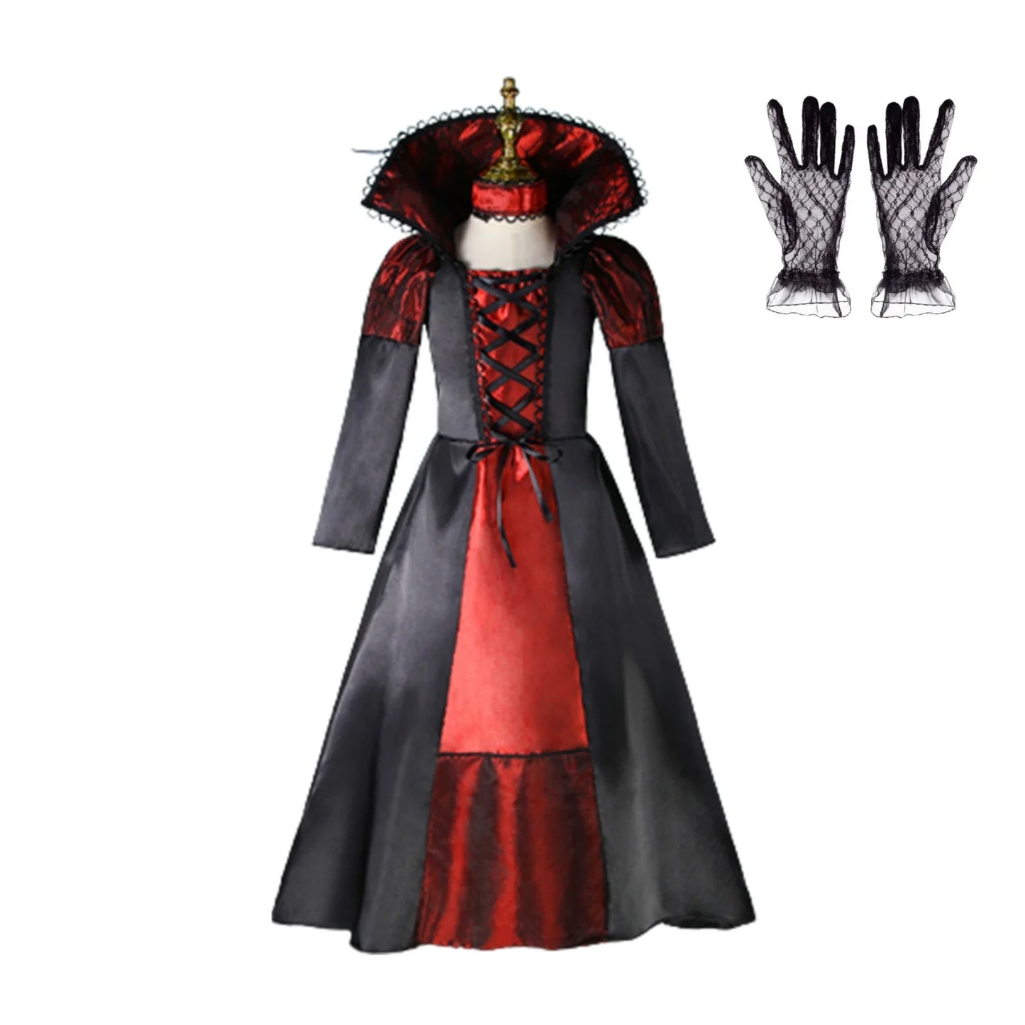 Disfraz de Vampira Infantil 2025 – Estilo Gótico con Tul Largo