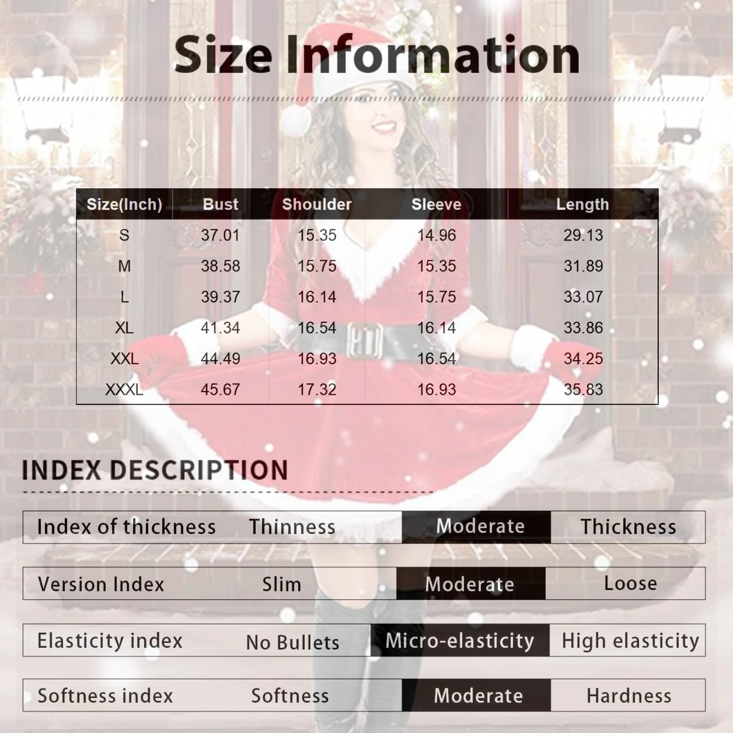 Vestido de Navidad para adultos Vestido de Navidad de terciopelo rojo Disfraz festivo/traje de fiesta (vestido de mujer + sombrero + guantes + calcetines + cinturón)