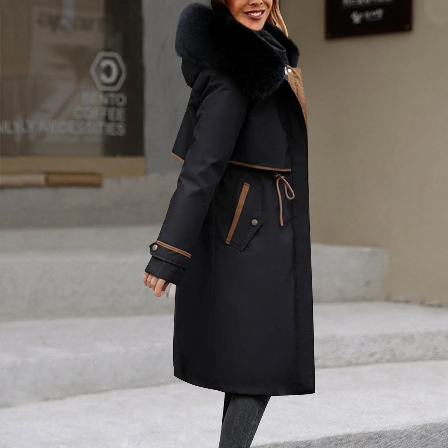 Chaqueta Coreana Mid-Length de Algodón con Capucha – Parka de Invierno.