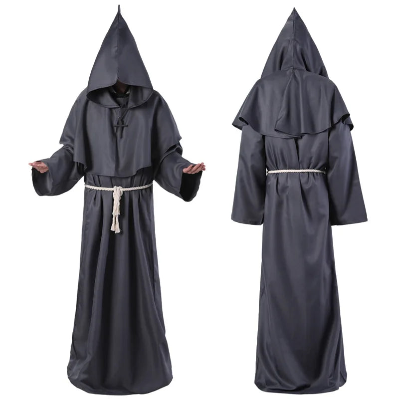 Halloween Medieval Monk Costume con capucha