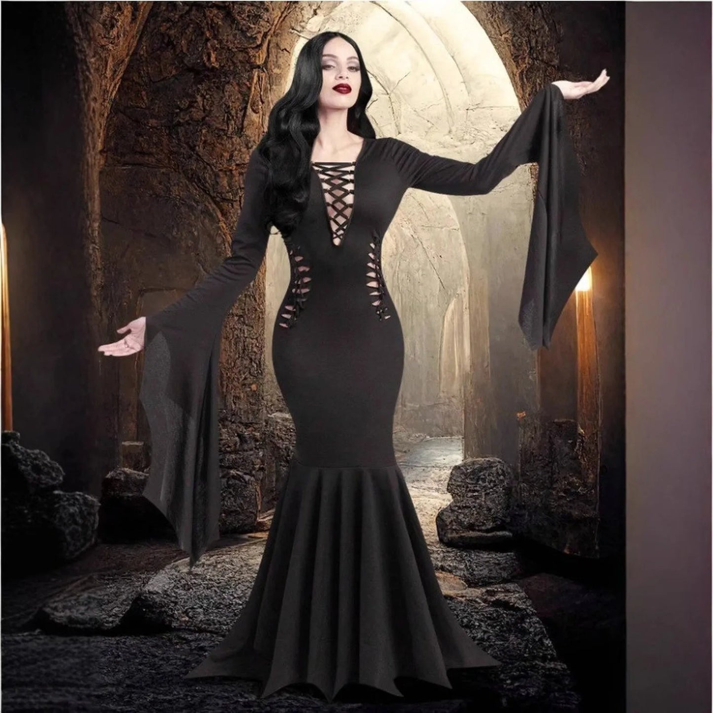 Gothic Vintage Dress – Vestido Largo de Halloween