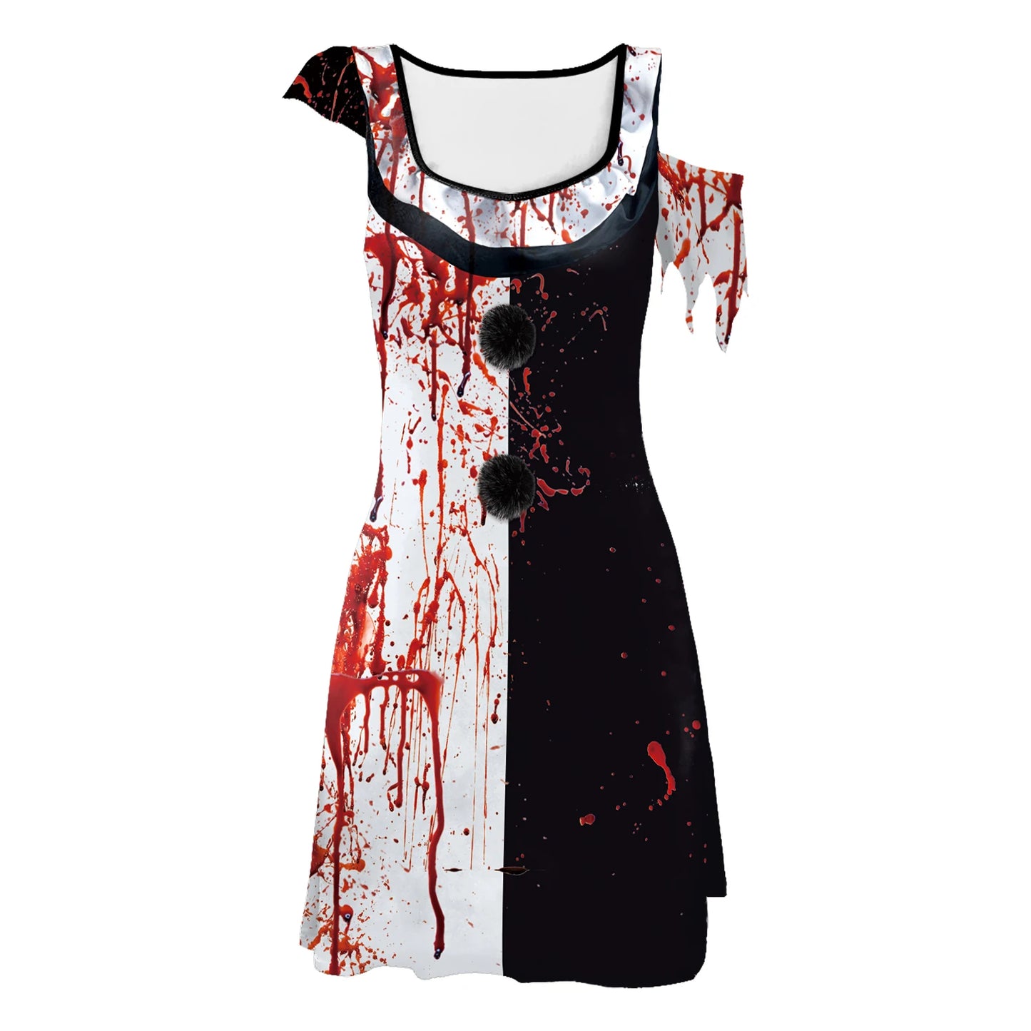 Terrible Clown Dress – Bloody Vampire Joker Costume
