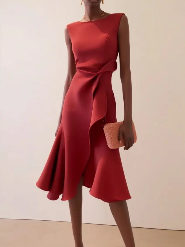Vestido Elegante sin Mangas – Estilo A-Line para Primavera y Verano