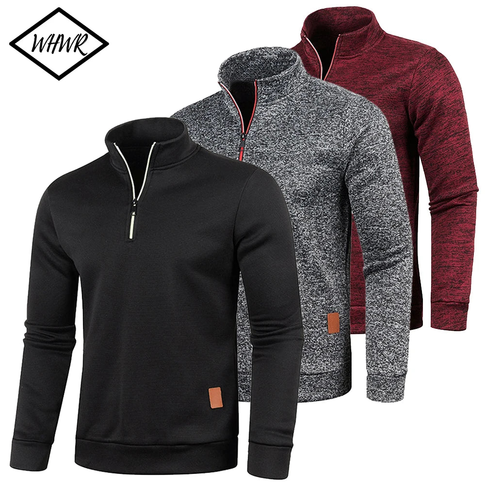 Sudadera para Hombre con Cremallera Media – Estilo Casual y Cálido