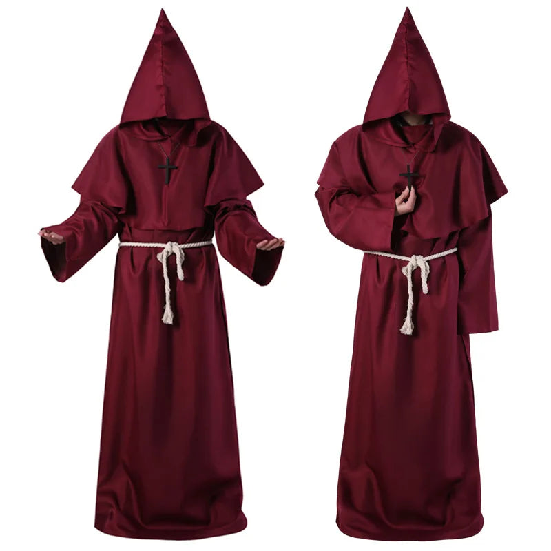 Halloween Medieval Monk Costume con capucha