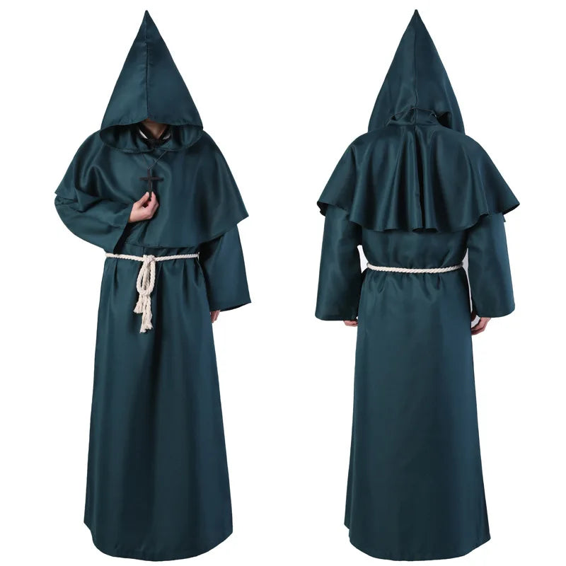 Halloween Medieval Monk Costume con capucha